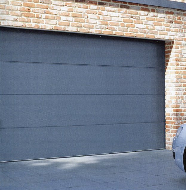 Carteck Large Rib sectional garage door in Anthracite Grey